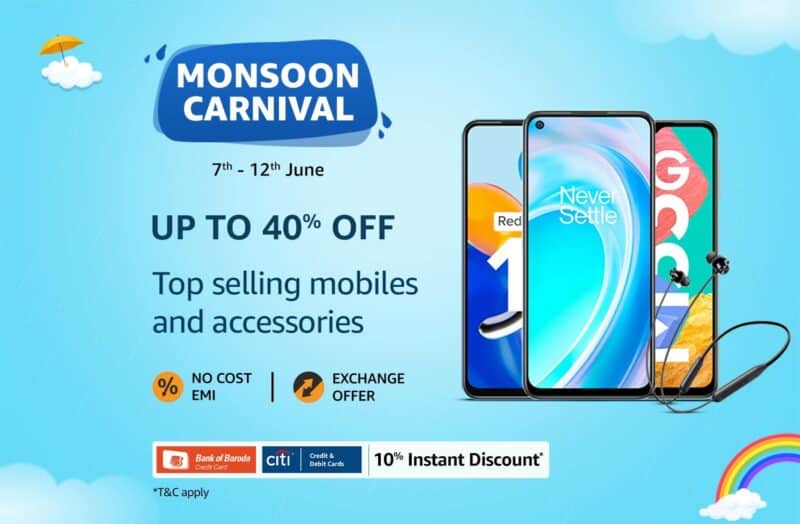 Buy Smartphones worth less than 7 thousand from Amazon Monsoon Carnival Sale