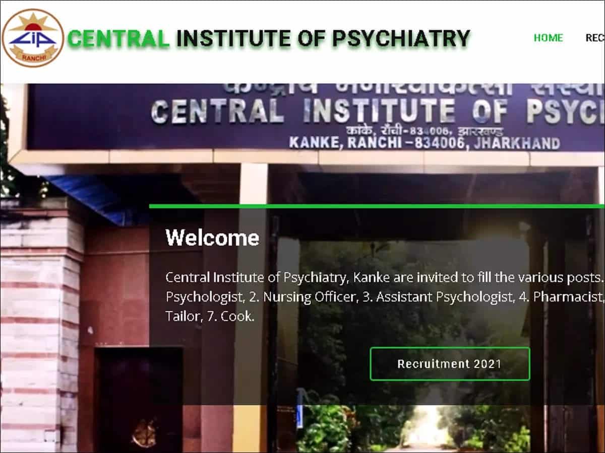 Central Institute of Psychiatry, Ranchi Recruitment, 10th Pass Apply