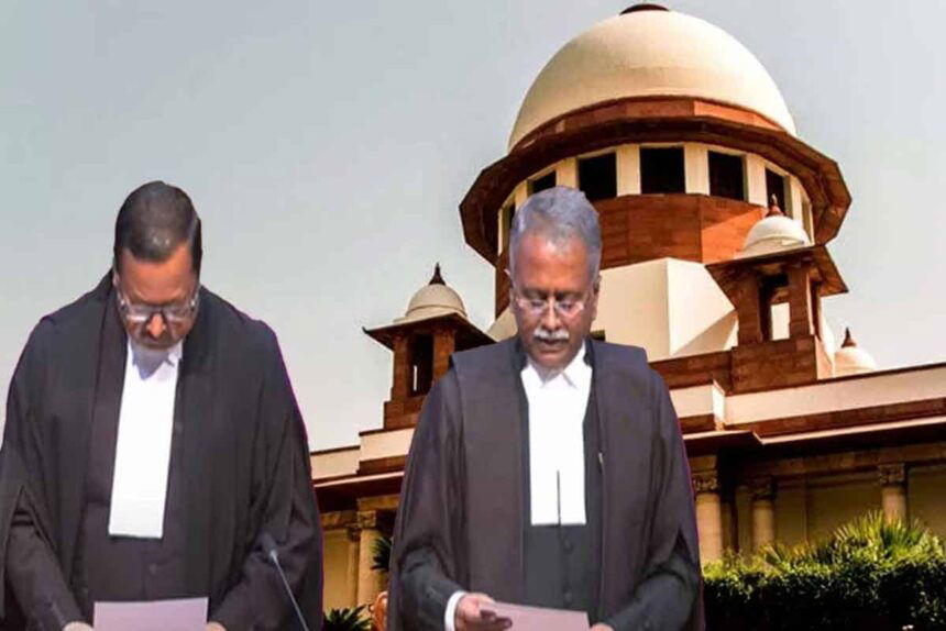 Supreme Court Supreme Court judges CJI DY Chandrachud President Draupadi Murmu Justice Ujjwal Bhuiyan Justice S. Venkatanarayan Bhatti Supreme Court gets two new judges, Chief Justice administers oath to both the judges