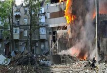 Russian drone attack in Ukraine Hotel
