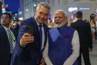 Chancellor Karl Nehmer took selfie with PM Modi